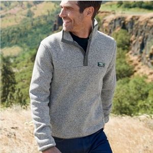 L.L. BEAN Fleece Pullover Sweater Heather Grey